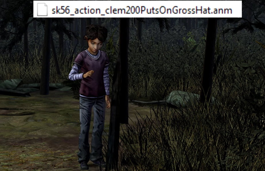 Clementine putting her hat back on Clementine putting her hat back on