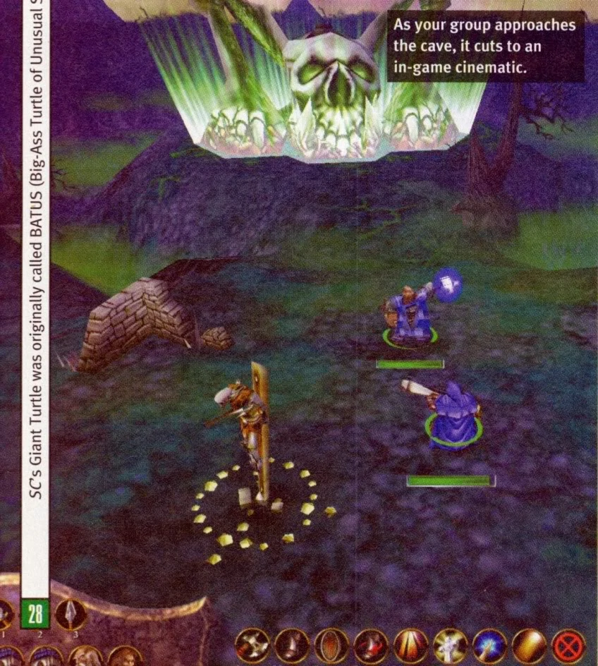 This large skull looks similar to what the Necromancer wears in the final game. This large skull looks similar to what the Necromancer wears in the final game.