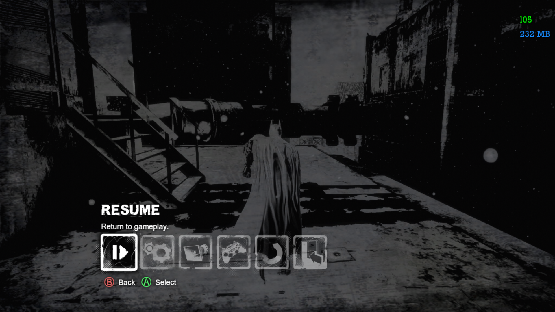 Arkham City Pause Menu Placeholder