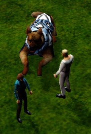 Size comparison between civilians and an attack dog. As you can see, size proportions clearly aren't the same.