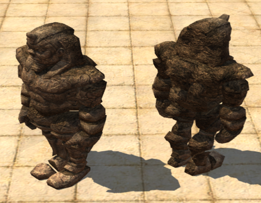 Guardian statue with MeleeB texture in the Editor