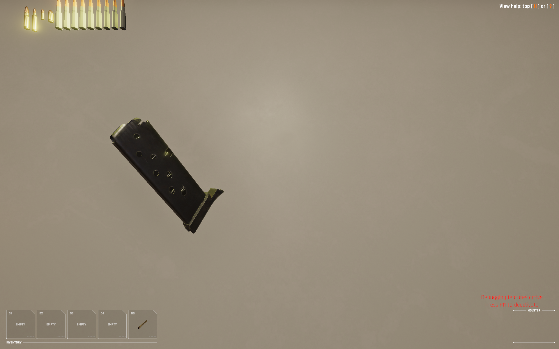 Notice the glow on reflecting on the other bullets?