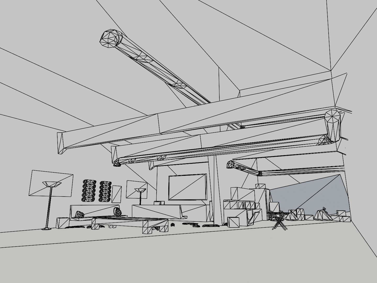 The interior of the warehouse. The interior of the warehouse.