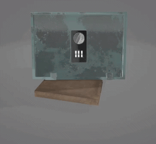 Animation of the safe door opening Animation of the safe door opening