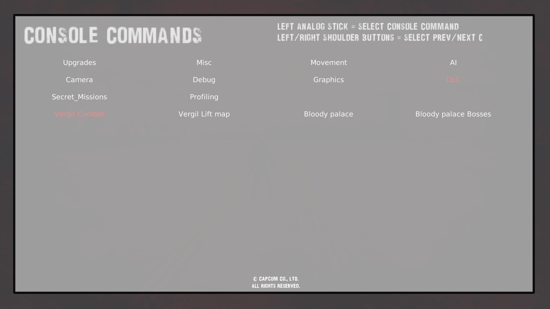 Console Commands - DLC