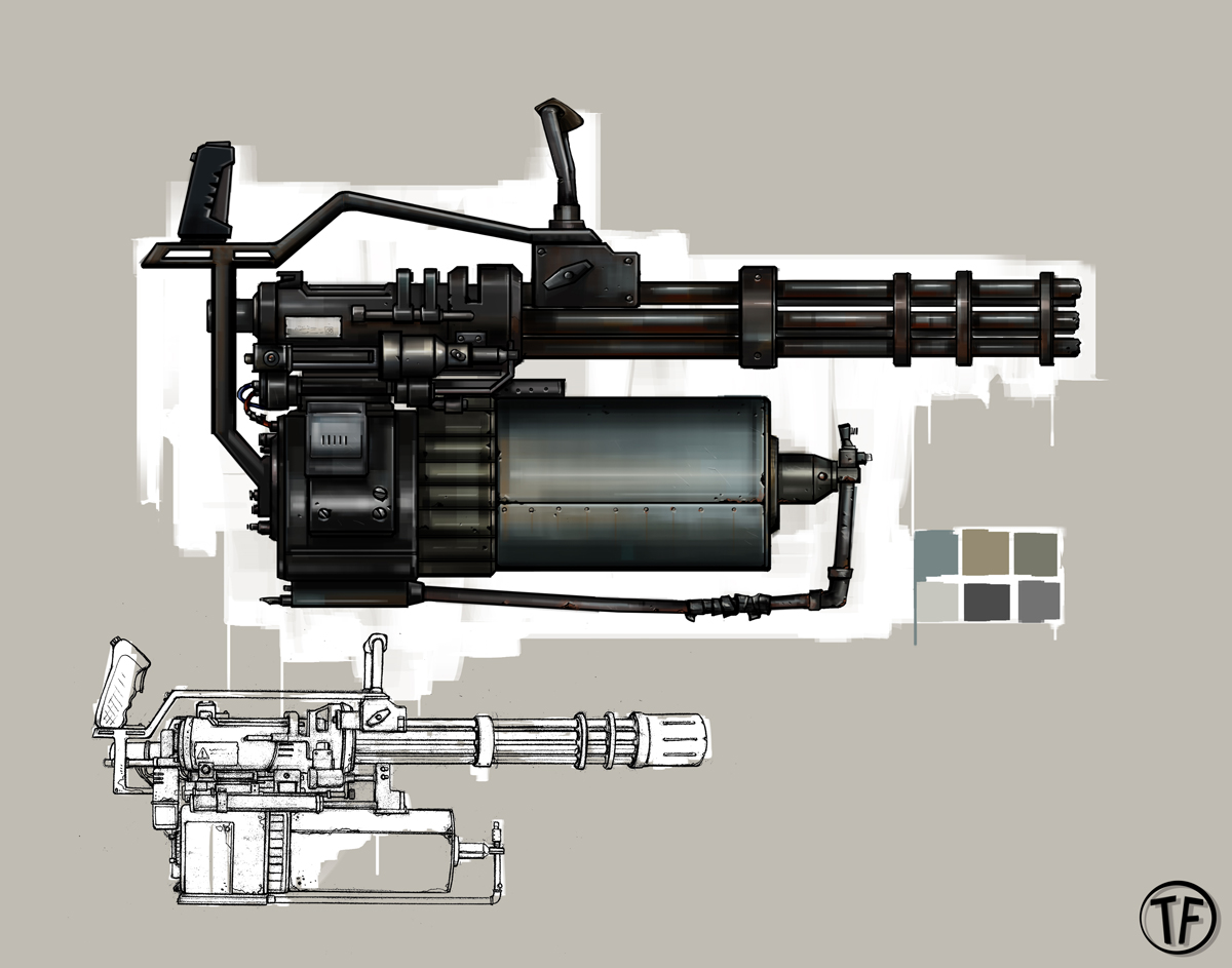 Minigun concept art. Minigun concept art.