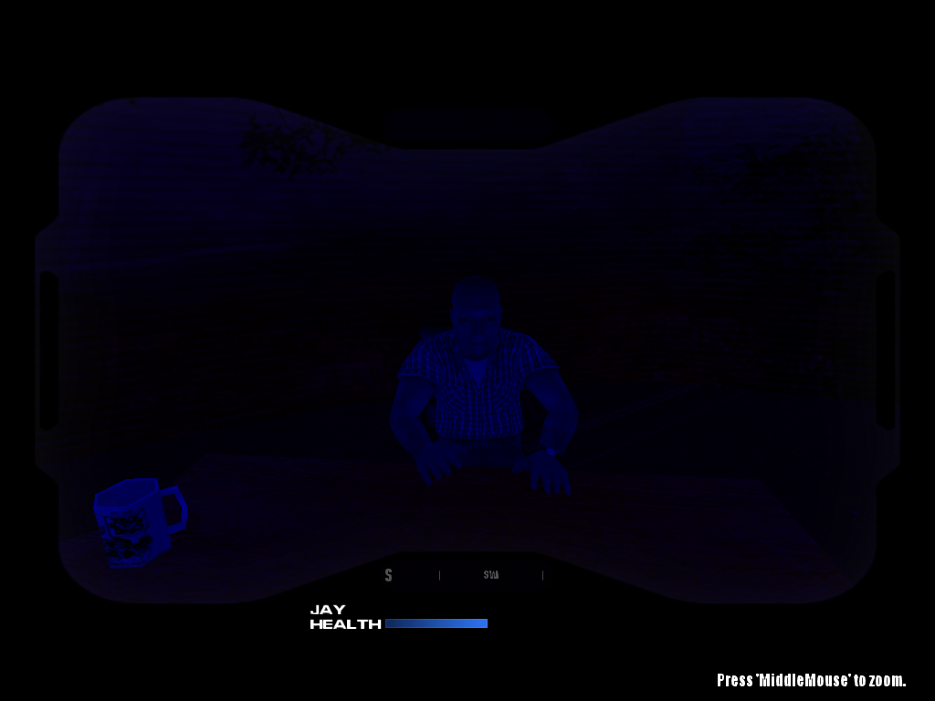 Looking at the Jay NPC in !z1l1_1 with heat vision active. He is not giving off a heat signature because he is a static prop, not an NPC.