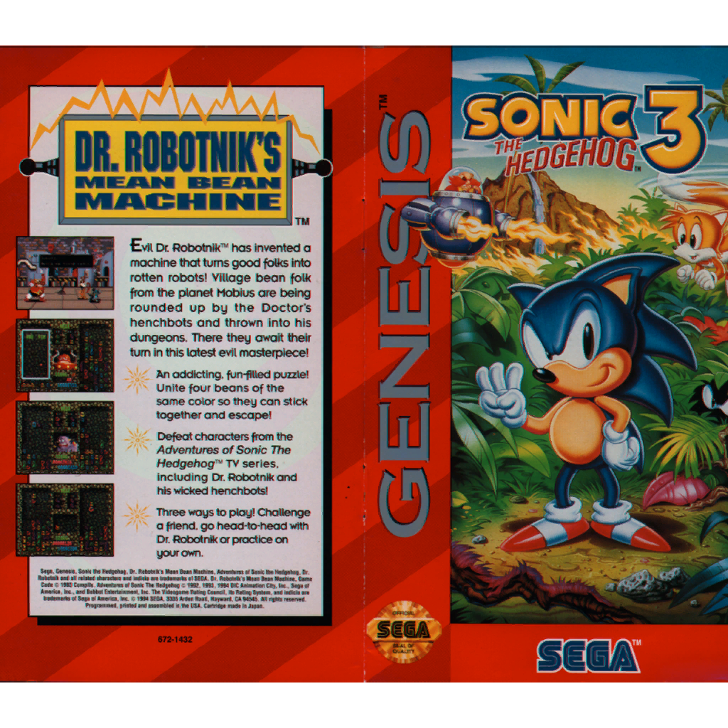 z_color_tga.tpl - The front cover for Sonic 3 with Dr. Robotnik's Mean Bean Machine's back cover in .tga format.