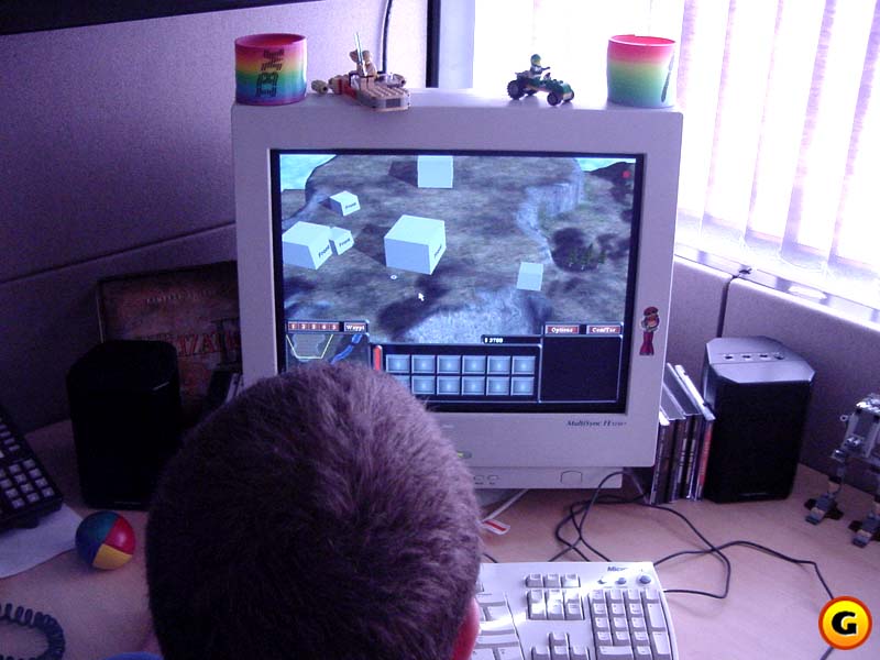 A very early development image with a different in-game UI