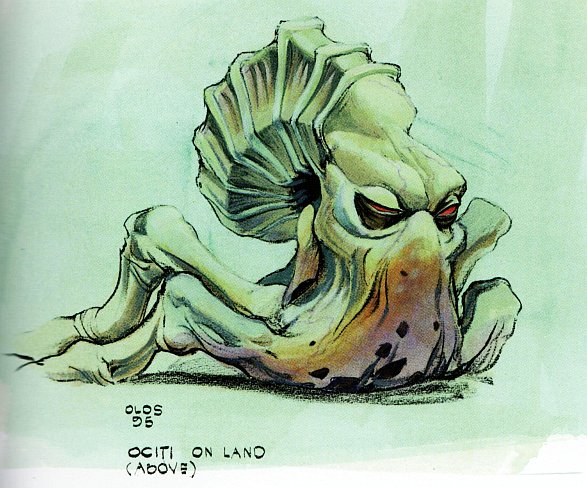 Early artwork of a crawling Ociti.