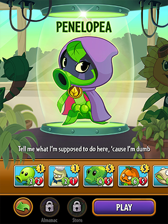 Note Green Shadow's early name "Penlopea" and the belt made of peas around her waist(?), which is still seen in some comic panels.