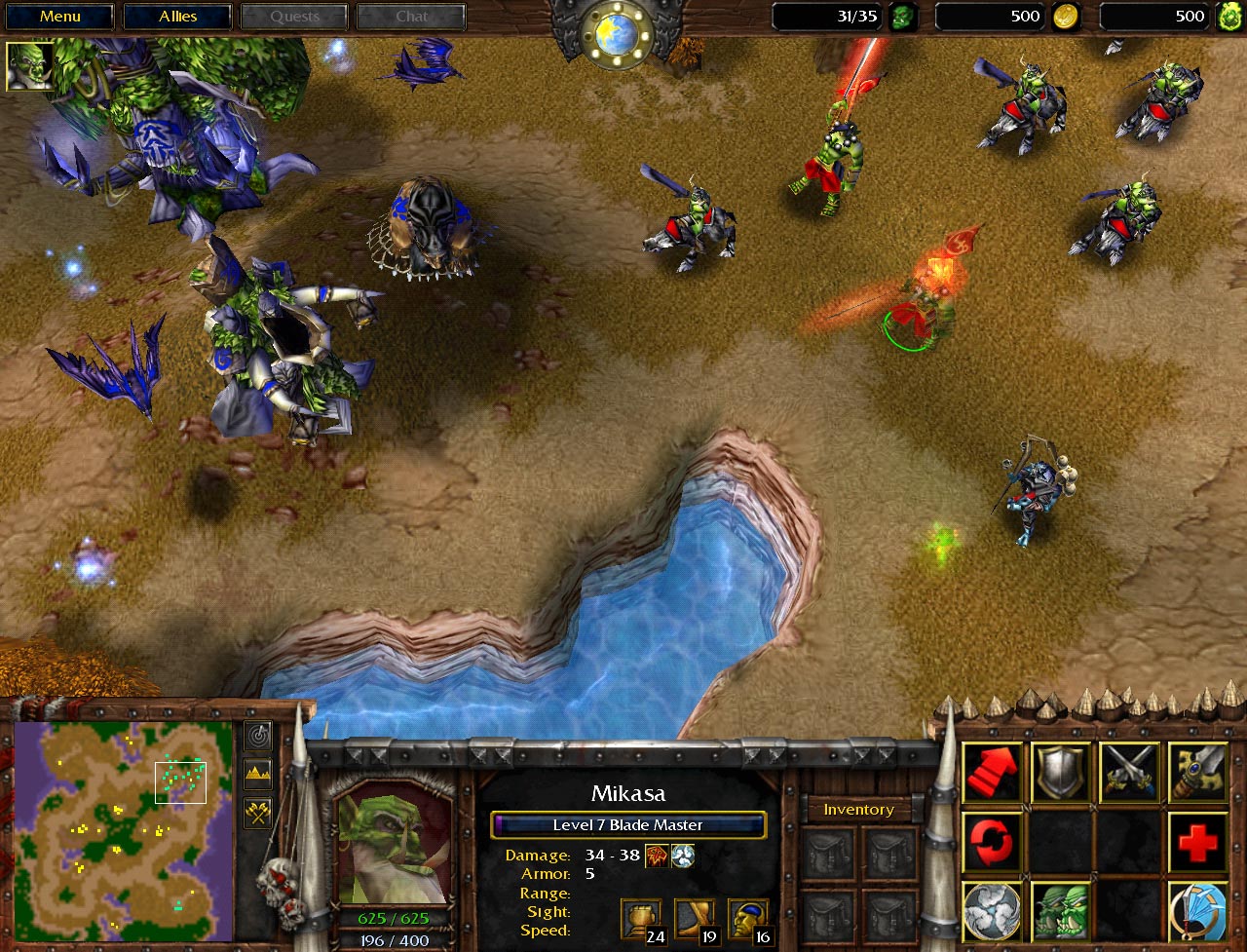 Attacking the Night Elves. Attacking the Night Elves.