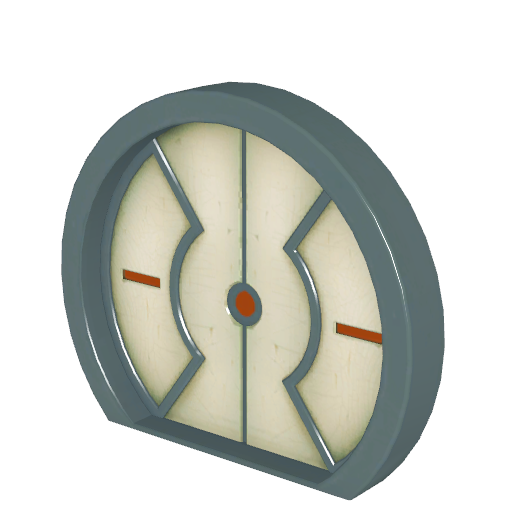 An alternate recolor version of the Portal 1 door, found in Portal 2's files and will show up when playing a Portal 1 map in Portal 2, or using the original door models in a custom map.