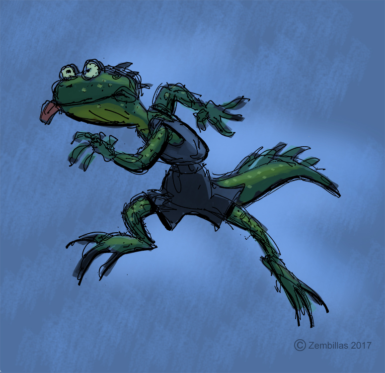 Sketch of a racing lizard (colored) Sketch of a racing lizard (colored)