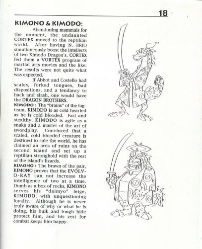 The Komodo Brothers' character bio (August 1995). The Komodo Brothers' character bio (August 1995).