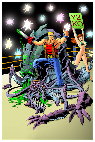1999 New Year's card from 3D Realms showing the Chainsaw.