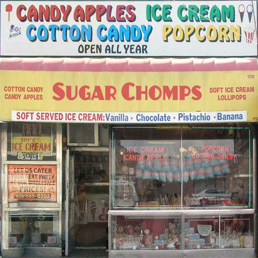 Unused "Candy Apples, Ice Cream, Cotton Candy, Popcorn" shop sign texture in Firefly Island.