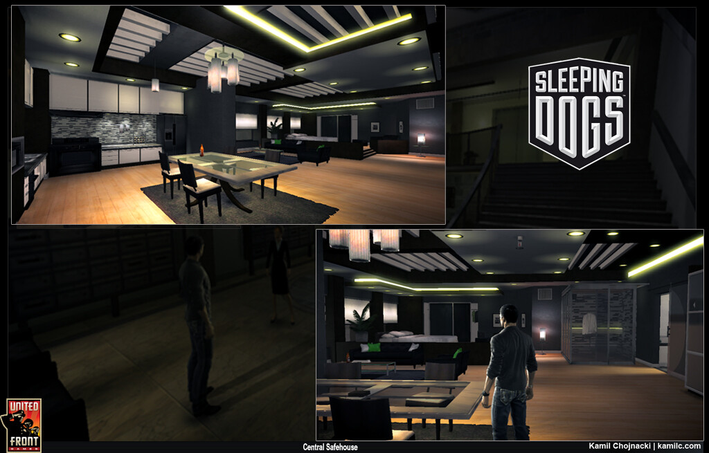 A screenshot of the Central District Safehouse taken from what appears to be an earlier build of the game. A screenshot of the Central District Safehouse taken from what appears to be an earlier build of the game.