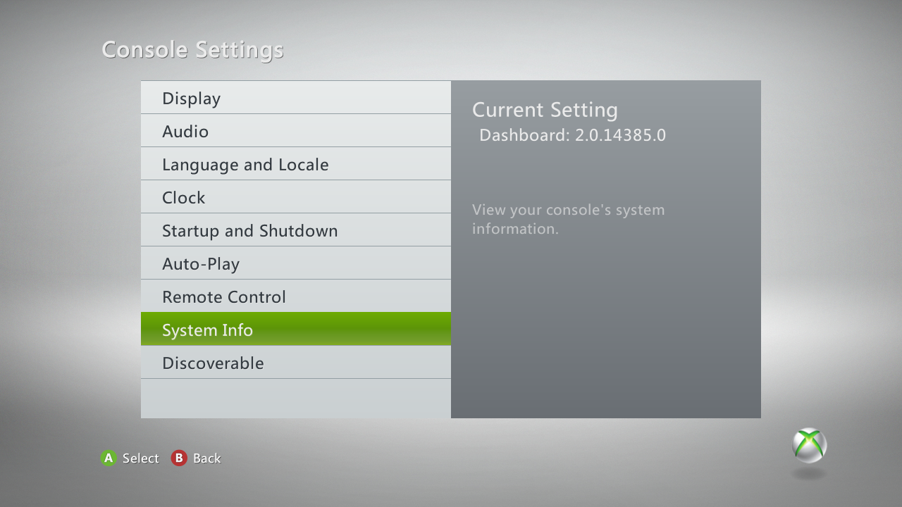 System Info button System Info button