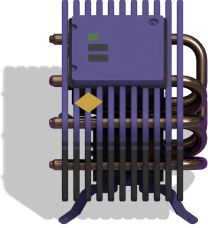 A more loose, small heatsink with a plate on top. A more loose, small heatsink with a plate on top.
