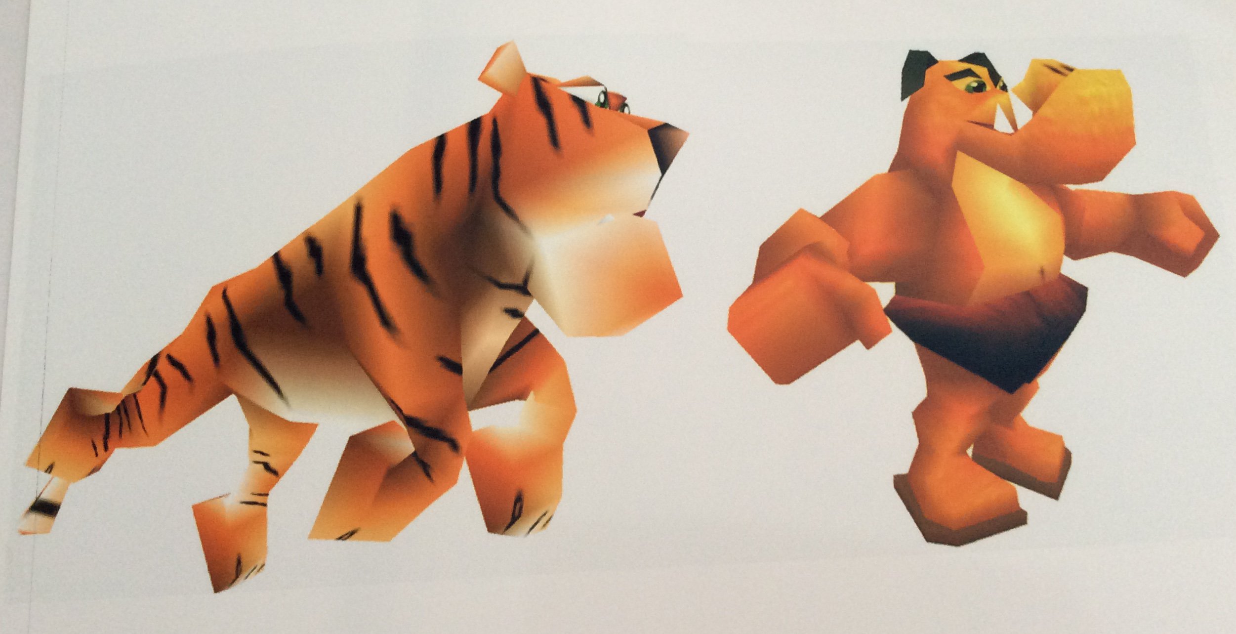 Two character models said to have been cut from Banjo-Kazooie; the tiger on the left may have been the Sleeping Tiger. Two character models said to have been cut from Banjo-Kazooie; the tiger on the left may have been the Sleeping Tiger.