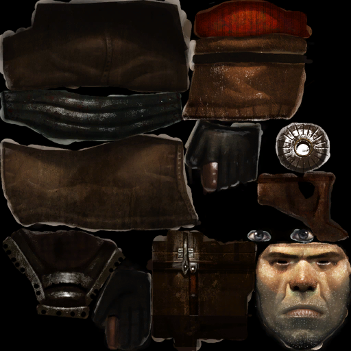 Human Commando head, arm and leg textures.