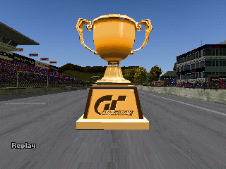 Full view of the trophy. Note that the GT2 logo actually faces rearward. Full view of the trophy. Note that the GT2 logo actually faces rearward.