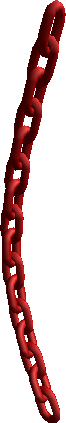A longer, curved red chain. A longer, curved red chain.