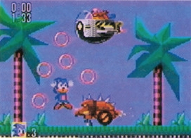 Likely a mockup, as far too many sprites are being rendered at once for the hardware, the boss (and Robotnik) do not appear in this Zone, and there are a great deal more rings (in addition to the differing HUD, with the timer staying the same when compared to the possible mockup of Under Ground Zone, mentioned earlier).
