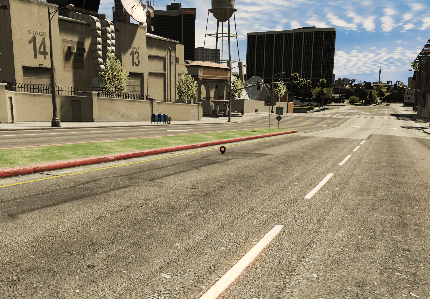 The area seen in-game. The position is at the red/black marker.