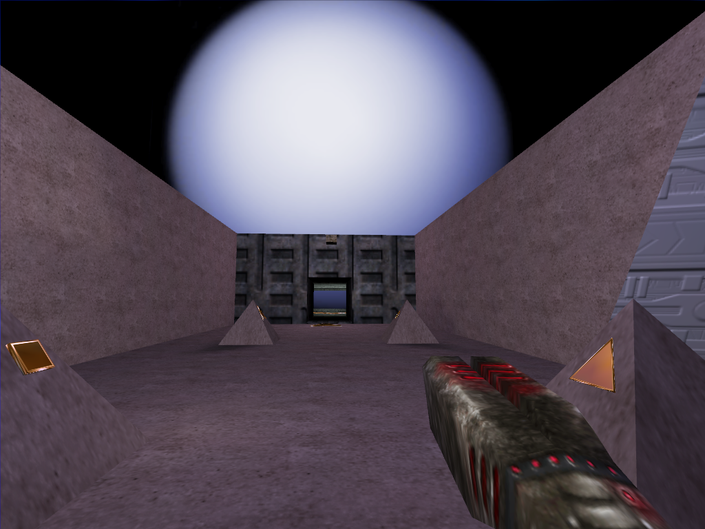 Looking at the skybox and entrance to the second outdoors room.