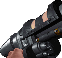RPG in the process of being placed in its firing position.