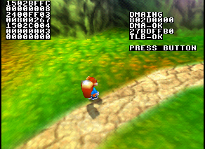 Crash debug screen.