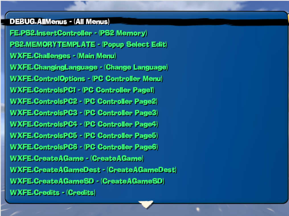 "All Menus"