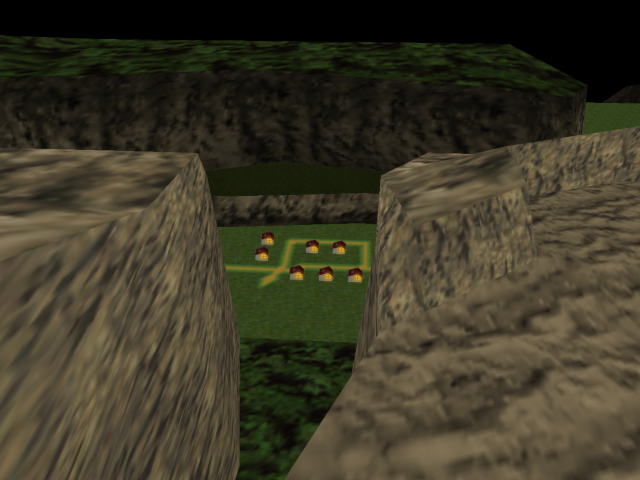 The view of Kakariko Village mirrors the way its map in the overdump looks. The view of Kakariko Village mirrors the way its map in the overdump looks.