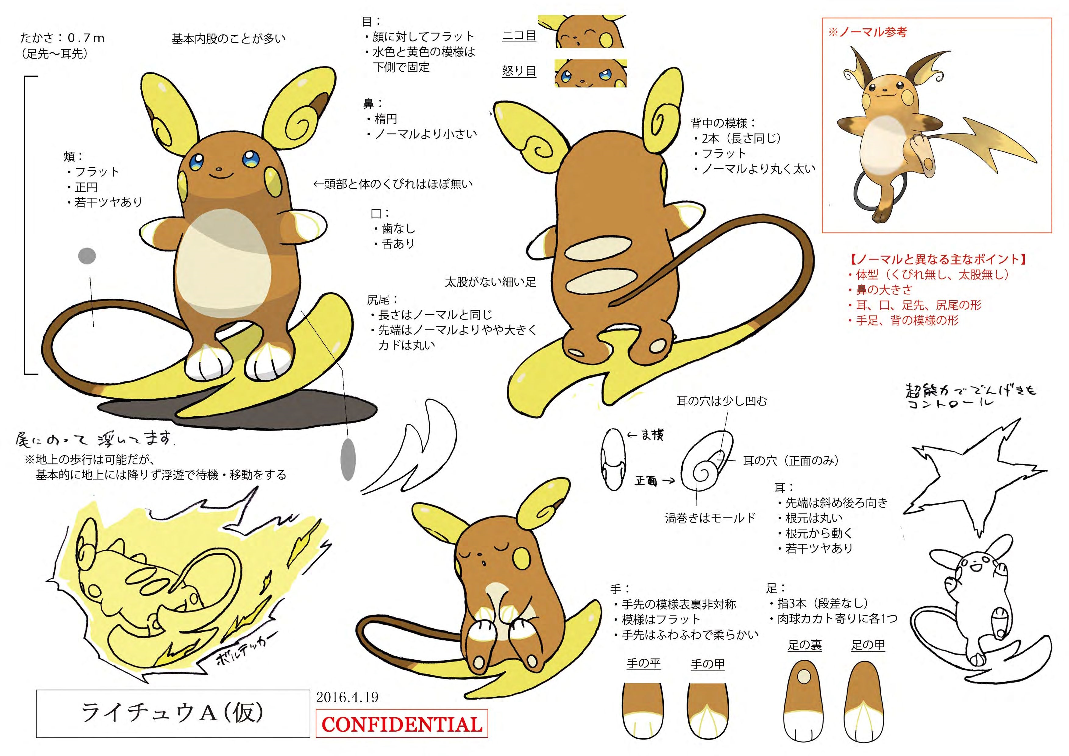 PokeSM_ConceptArt_ライチュウ(アローラのすがた)_三面図.jpg