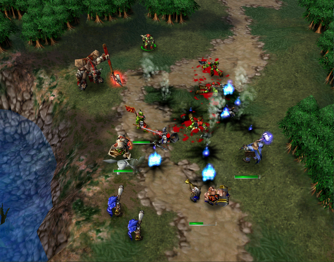 An intense bloody massacre between the Orcs and the Humans. The Spirit Walker is standing right next to The Blademaster. An intense bloody massacre between the Orcs and the Humans. The Spirit Walker is standing right next to The Blademaster.