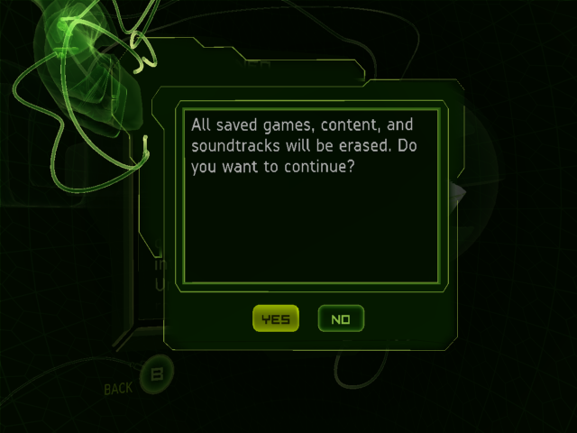 The message that appears once the factory reset code has been entered.