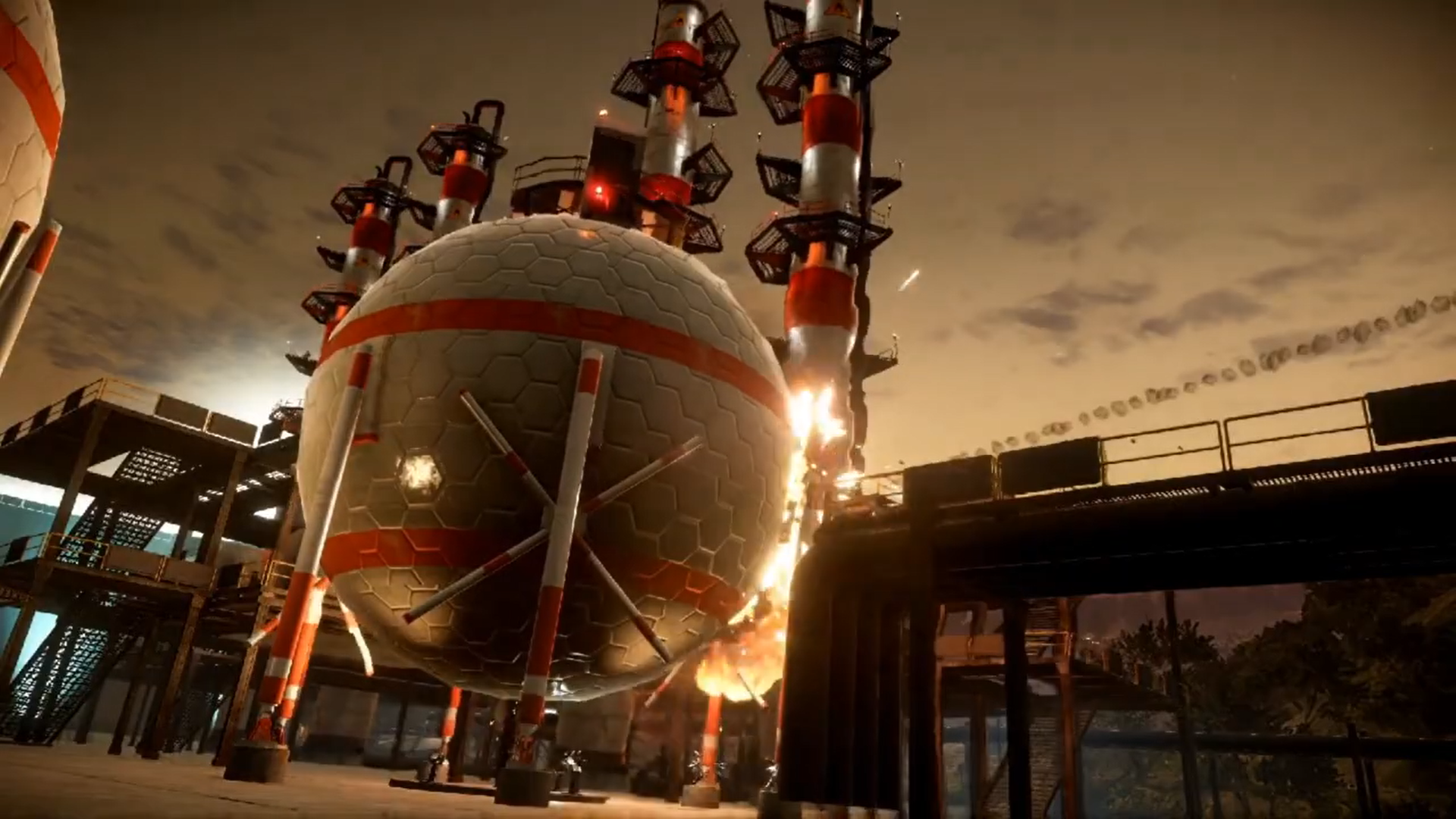 Earlier look at the big sphere tank. Earlier look at the big sphere tank.