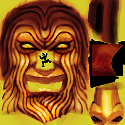 Chewbacca with a stick figure nose.