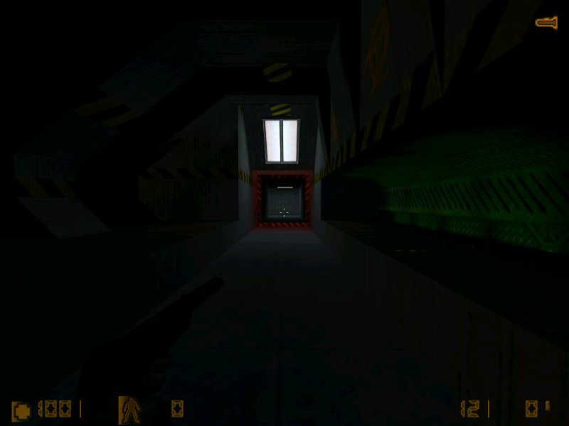 Hallway with visible goop on the right.
