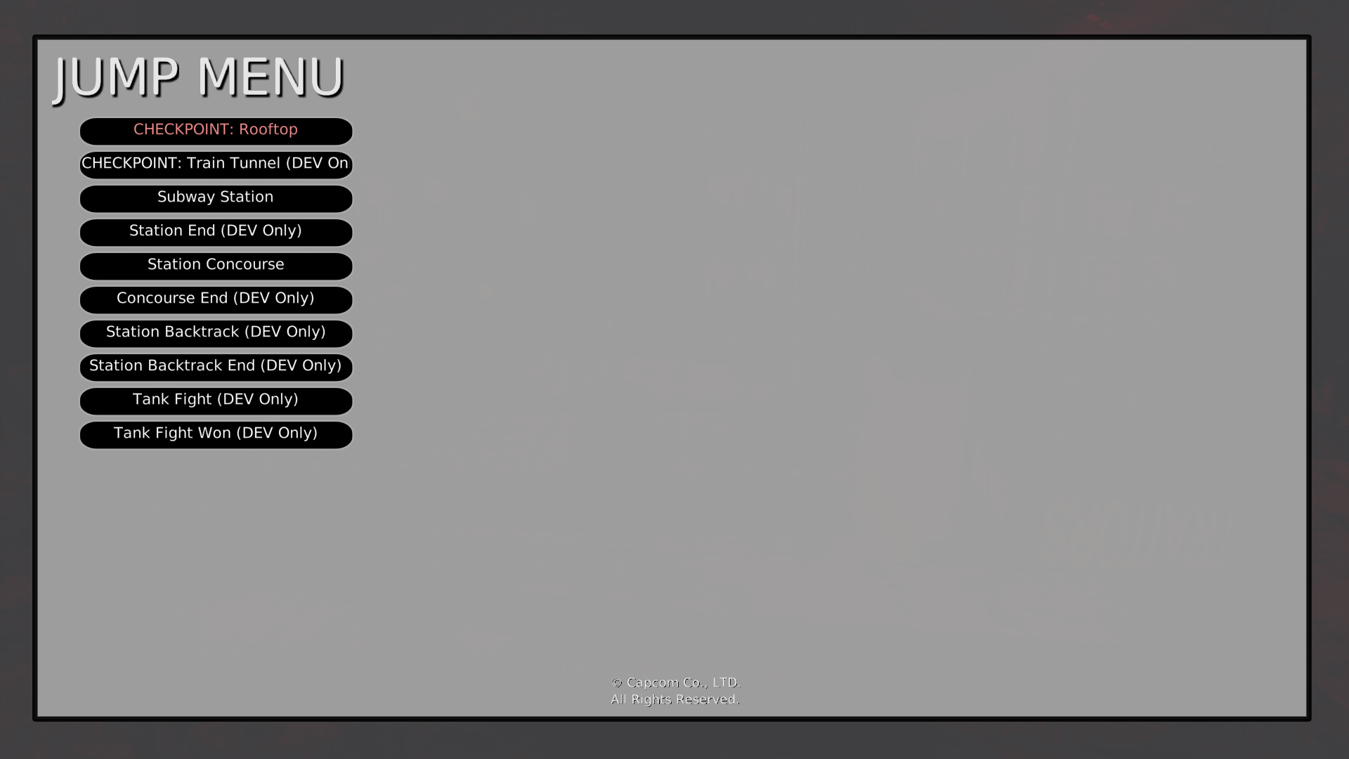 Jump Menu - Mission 8: Eyeless
