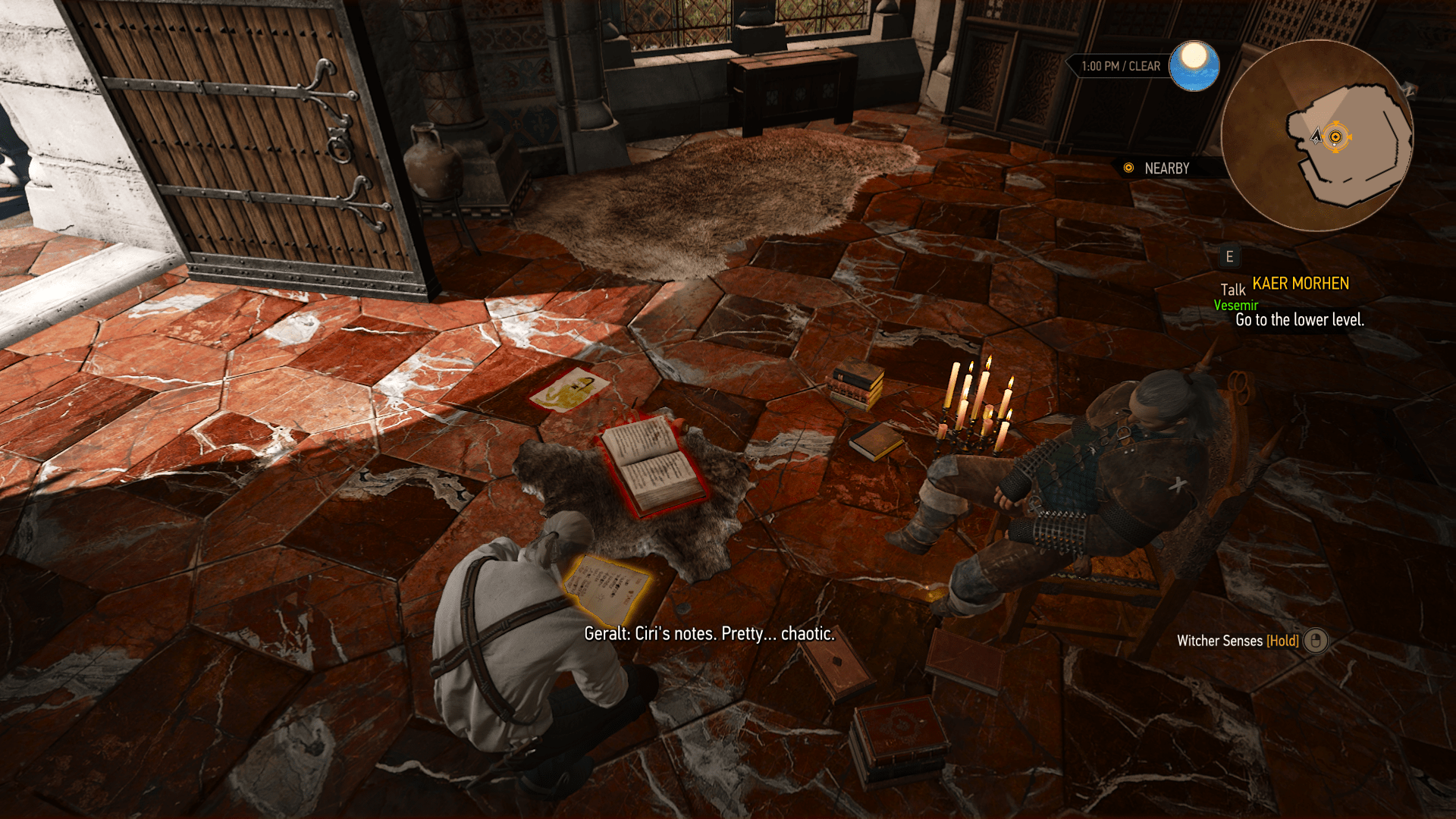 Examining Ciri's notes