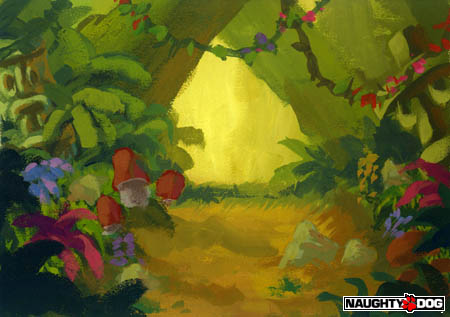 Concept art of the Jungle levels (sunlight). Concept art of the Jungle levels (sunlight).