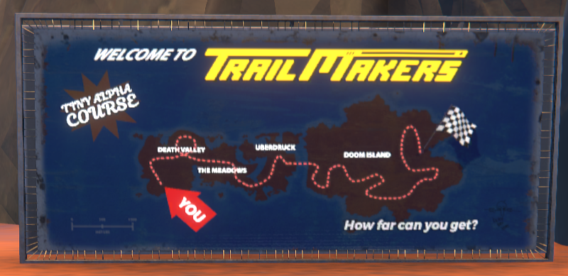 Screenshot of the map showcasing the Tiny Alpha Course at the start. Screenshot of the map showcasing the Tiny Alpha Course at the start.