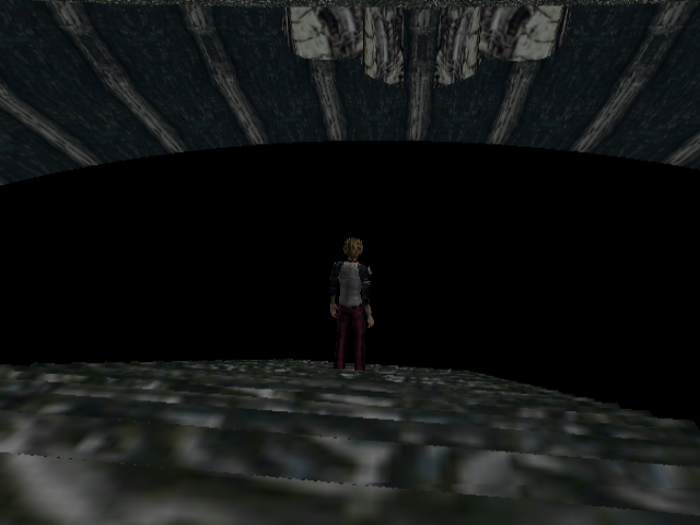 Looking into the void from the end of the stairs