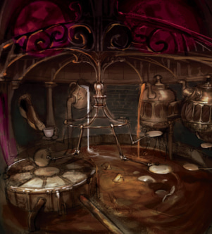 An early version of the level Always Elevenses. An early version of the level Always Elevenses.