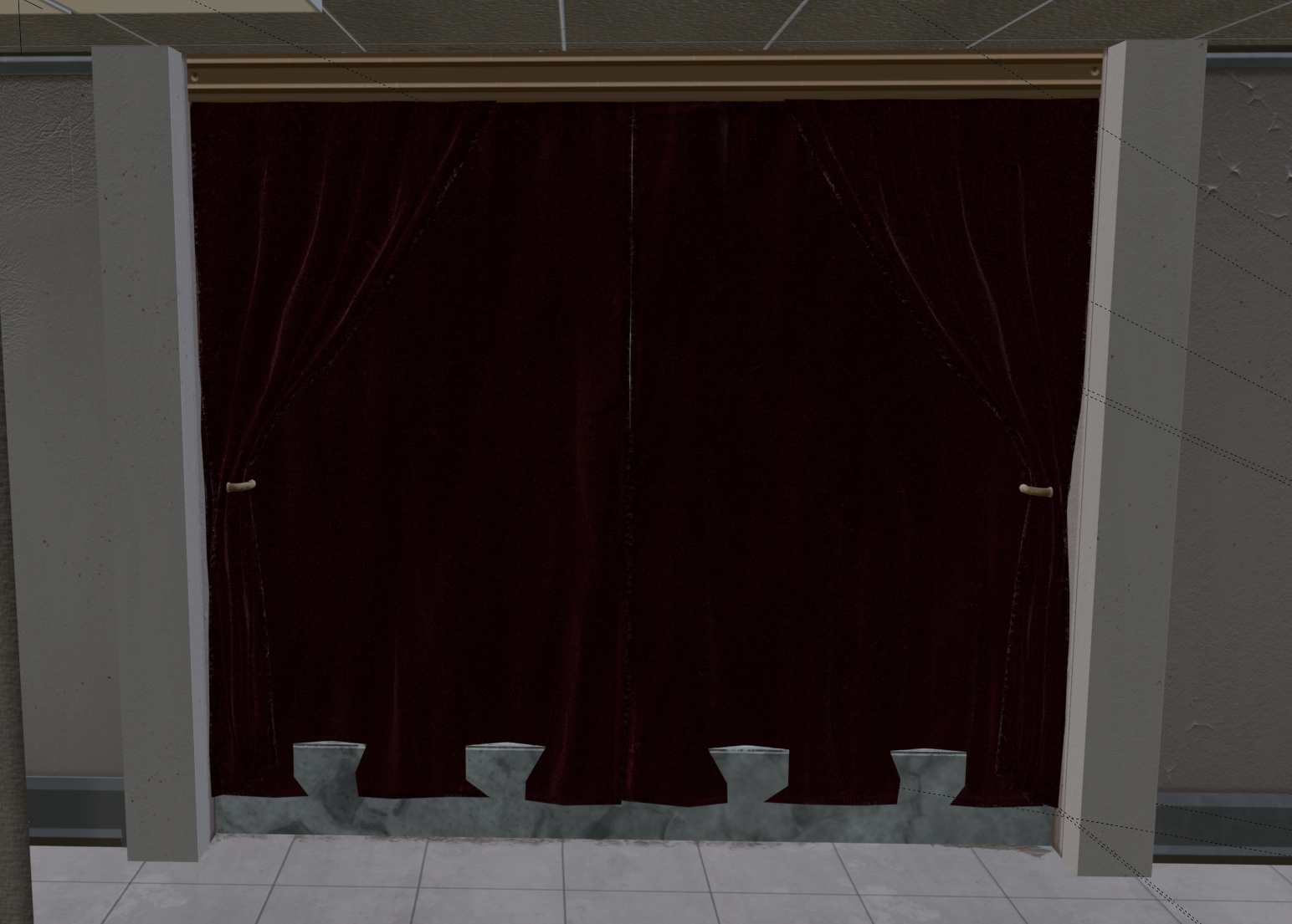 Image of what the curtains would look like in-game.