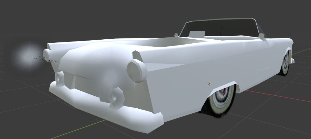 Rear quarters view of the model.