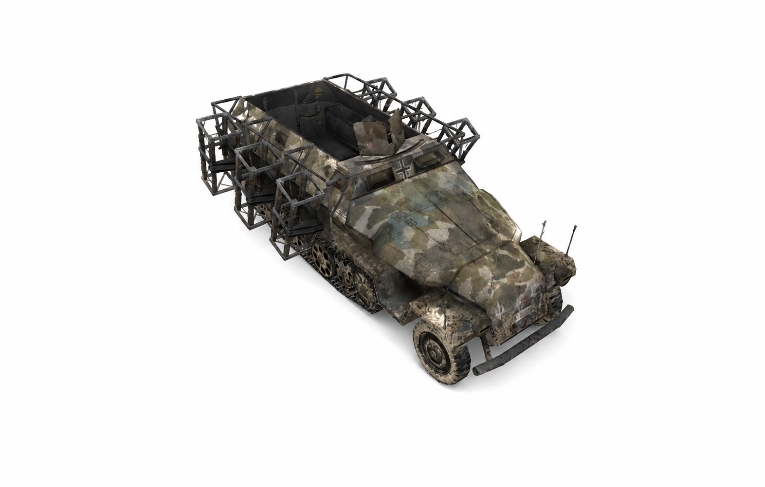 Half-track with Rockets Woodland Variant. This may have been used in the levels "Their Land, Their Blood" and "Blood & Iron".